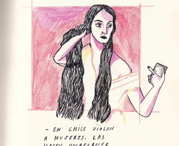 Ilustración En Chile violan a las mujeres, las hacen desaparecer